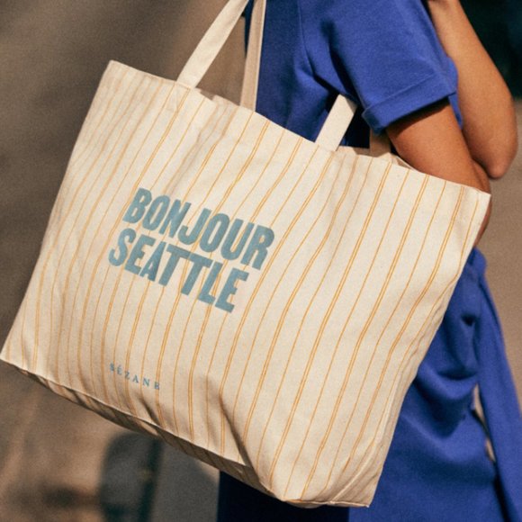 Sezane Handbags - Sézane Seattle Cotton Striped Tote